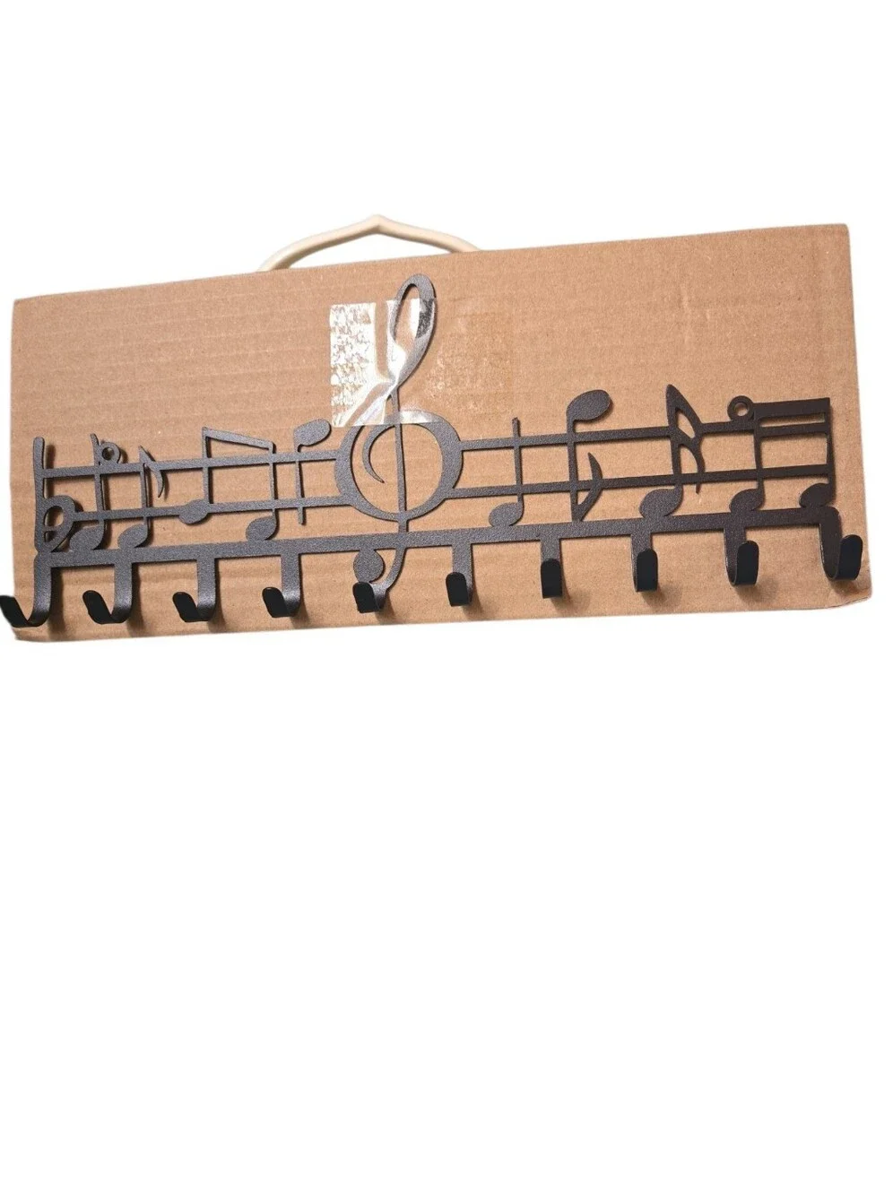 Black Metal Music Note Wall Hook Rack.